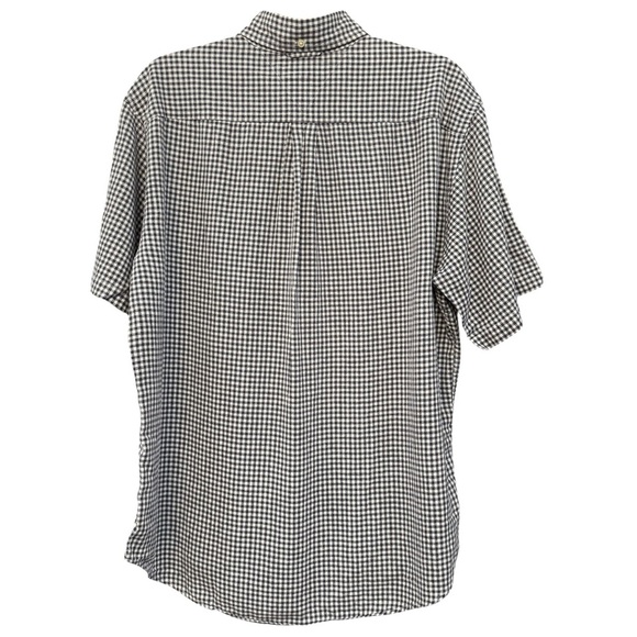 Tommy Hilfiger L Gingham Check Linen Cotton Blend Short Sleeve Shirt - Picture 3 of 5